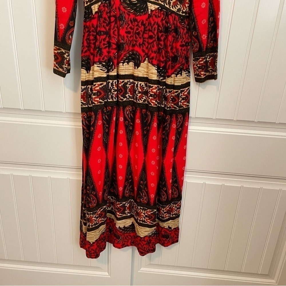 Victor Costa vintage 1960/70’s bohemian long sleeve maxi dress size small medium - Picture 4 of 12